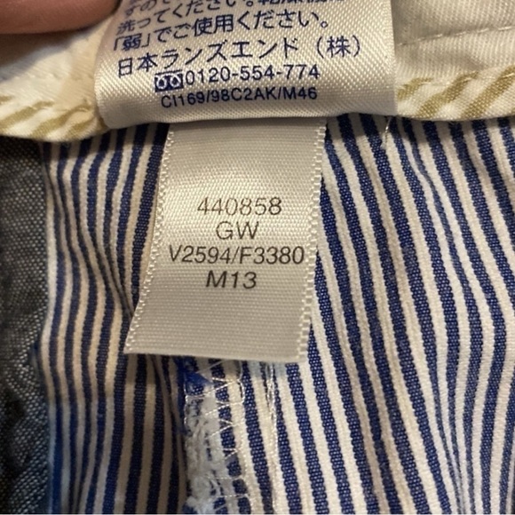 LANDS’ END Seersucker Cropped Pants in Navy/White in Size Fit 2 (16) -- SUMMER!! - Picture 10 of 11